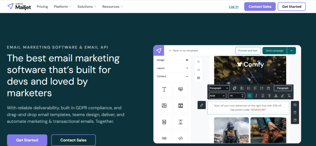 Mailjet: Best for Transactional Email and European Businesses: