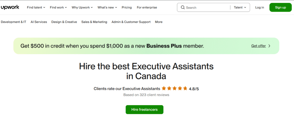 Upwork Executive Assistants (Canada-Based Freelancers): Best Executive Assistant Services in Canada