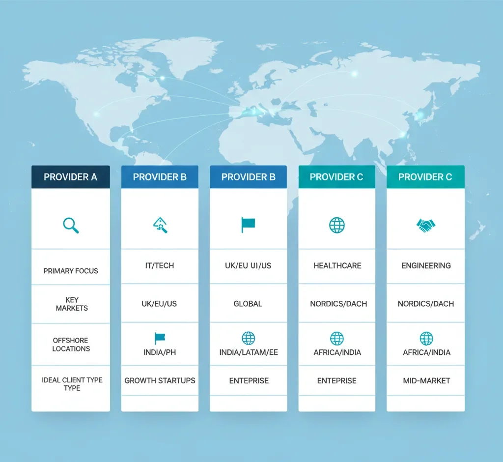 Comparison Table: Leading Offshore Recruitment Services for European Clients