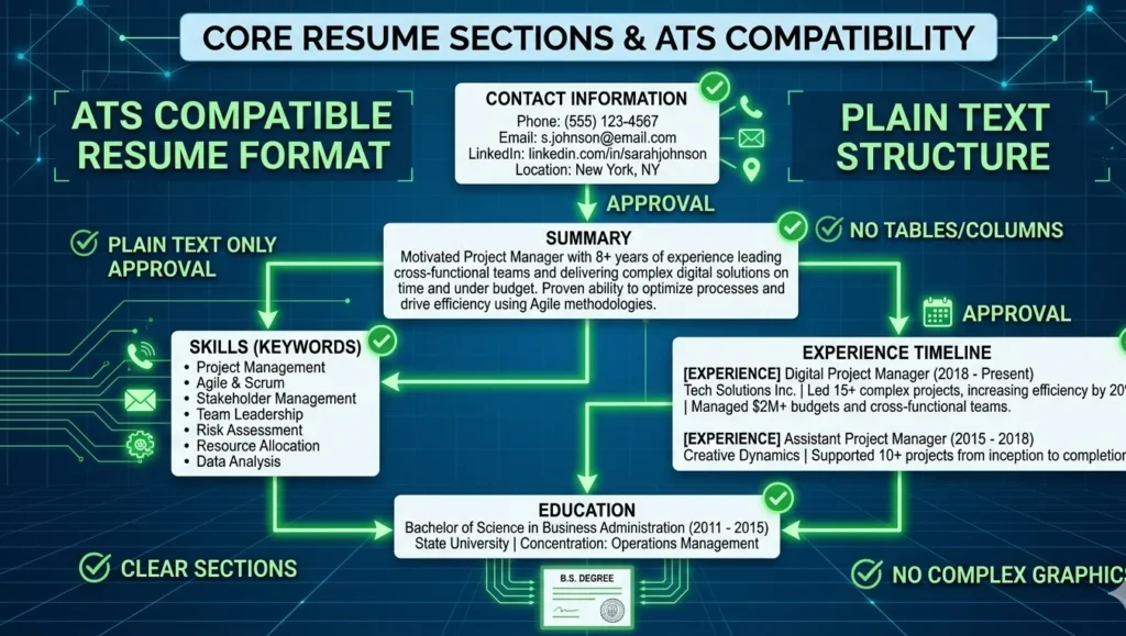 Essential sections of an ATS friendly Free resume in 2026